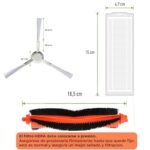 BekabA Pack of 9 Accessories Spare Parts for Xiaomi Robot Vacuum S12/S10 EU, 2 Main Brushes Orange, 2 HEPA Filters, 4 Side Brushes, Spare Kit for Xiaomi Vacuum-Mop 2S/P/Pro/V2/V3/SE