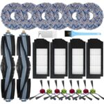Accessories for Ecovacs DEEBOT X1 Omni / X1 e Omni, Replacement Parts for Ecovacs Deebot X1 Turbo Vacuum Cleaner, 2 Main Brushes, 4 HEPA Filters, 6 Wipes, 8 Side Brushes, 2 Cleaning Brushes