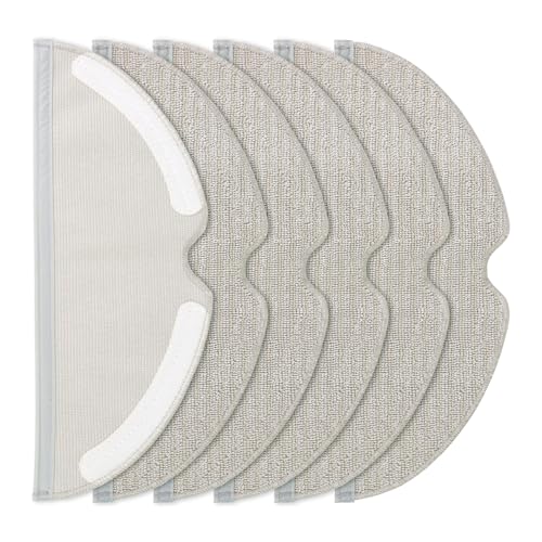 Pack of 6 Wipes for Roborock Q5 Pro/Q5 Pro+/Q8 Max/Q8Max+/S5/S5 Max/S6/S6 Pure/S6 MaxV/Q7/Q7Max Robot Vacuum Cleaner, Reusable and Washable Replacement Cloth