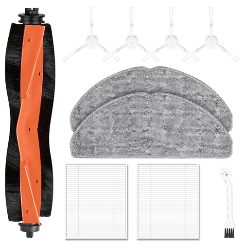 10 Piece Accessory Set for Xiaomi S20 Robot Vacuum Cleaner, Replacement Parts, 1 Main Brush, 2 Mop Pads, 2 HEPA Filters, 4 Side Brush, 1 Cleaning Accessories