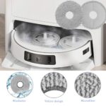 Pack of 8 Wipes Accessories for Ecovacs Deebot X1 Omni/ X1 e Omni/ T20 Omni/ T20 e Omni/ T30 PRO Omni/ T30 Omni/ X1 Turbo, Mop Pads Replacement Parts, Cleaning Cloth Washable and Reusable