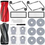 Accessory Set for Roborock Qrevo Curve/Qrevo Edge, oGoDeal 1 x Main Roller Brush 4 x Dust Bags 4 x Side Brushes 2 x Filters 6 x Mop Wipes, Spare Parts Robot Vacuum Cleaner Replacement Parts Robot