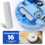 21-Piece Accessory Set for Ecovacs Deebot X9 PRO Omni, Replacement Parts for Robot Vacuum Cleaner with 8 Side Brushes, 6 Dust Bags, 4 Filters, 1 Main Brush, 1 Mop Roller, 1 Cleaning Brush