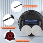 Accessory Set for Ecovacs Deebot T30 Omni / T30 Pro Omni Robot Vacuum Cleaner, 1 Main Brush, 4 HEPA Filters, 6 Wipes, 6 Dust Bags, 6 Side Brushes, 1 Cleaning Brush