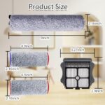 Ytaland Brush Roller Replacement Parts for Roborock Dyad Smart Wireless Wet Dry Vacuum Cleaner (3 Brush Roller + 1 HEPA Filter) (Not for model dyad pro)