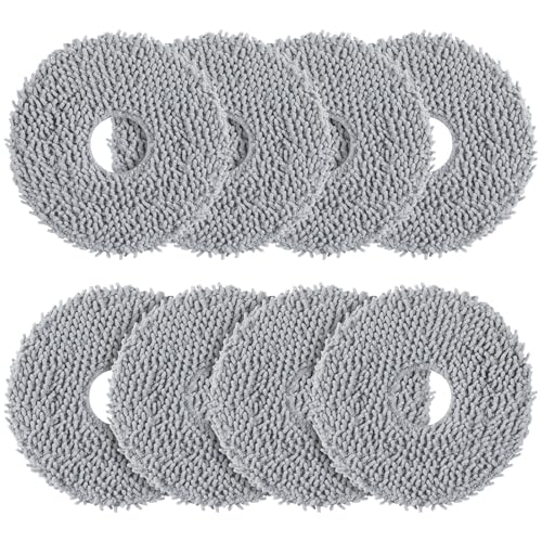 Pack of 8 Wipes Compatible with Roborock Qrevo/Qrevo Master/Qrevo Slim/Qrevo MaxV/Qrevo Curve/Qrevo Pro/Qrevo S Robot Vacuum Cleaner, Washable and Reusable Microfibre Mops
