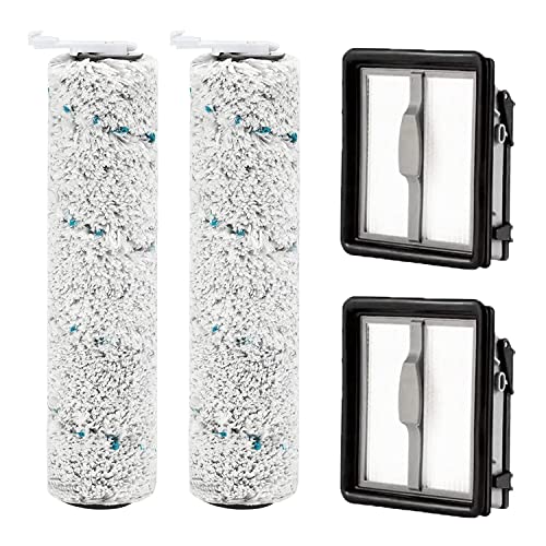Accessories for Bissell CrossWave X7 Pet Pro 2955N, 3479N Multi-Surface All in One Wet/Dry Vacuum Cleaner, 2 Pieces Replacement Filters and 2 Pieces Multi-Surface Brush Roll (White