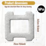Washable Microfibre Cleaning Pad Window Cleaning Replacement Parts Accessories, Pack of 16 Cleaning Cloths for ECOVACS Winbot W2 PRO Omni / W2 PRO / W2 / W1 PRO / W1 Window Cleaning Robot