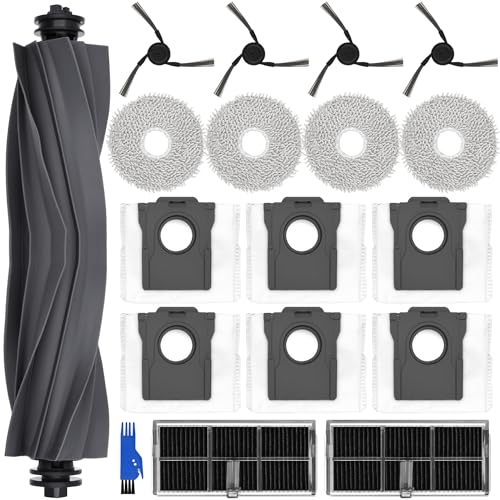 oGoDeal Accessory Set for Dreame X40 Ultra, 4 x Mop Mop Pads 6 x Dust Bags 1 x Main Brush 4 x Side Brushes 2 x Filters, Robot Vacuum Cleaner Replacement Parts Accessories