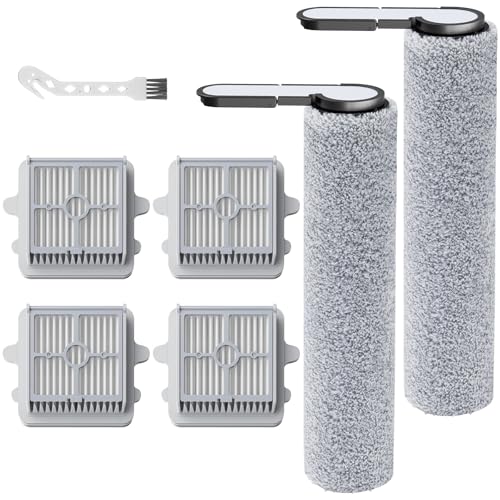 isinlive F25 Accessories for Roborock F25/F25 ACE/F25 RT/F25 LT/F25 ALT/F25 GT/F25 XT/F25 ACE Comb/F25 Combo Wet and Dry Vacuum Cleaner, Strong Water Absorption, 2 Brush Rollers + 4 HEPA Filters