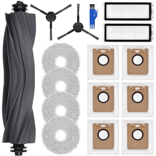 oGoDeal Accessory Set for Dreame L20 Ultra / L20 Ultra Complete, 4 Mop Mop Pads 6 Dust Bags 1 Main Brush 2 Filters, Robot Vacuum Cleaner Replacement Parts Accessory Kit