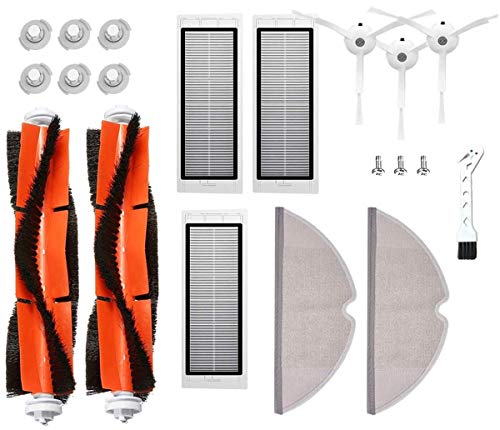 Replacement for Roborock S50 S51 S55 S5 S6 – Accessories for Xiaomi MI Mijia Robot Vacuum Cleaner – Main Brush, Side Brush, HEPA Filter and Mop.