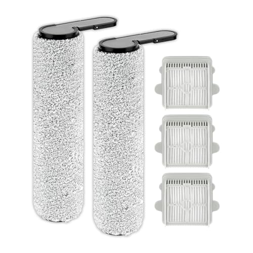 F25 Replacement Brush Rollers & HEPA Filter for Roborock F25 LT/RT/ACE/ALT/ACE Combo/Combo/GT Wet and Dry Vacuum Cleaner, 2 Brush Rollers, 3 HEPA Filters, Pack of 5