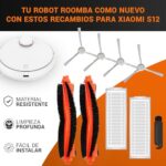 BekabA Pack of 9 Accessories Spare Parts for Xiaomi Robot Vacuum S12/S10 EU, 2 Main Brushes Orange, 2 HEPA Filters, 4 Side Brushes, Spare Kit for Xiaomi Vacuum-Mop 2S/P/Pro/V2/V3/SE
