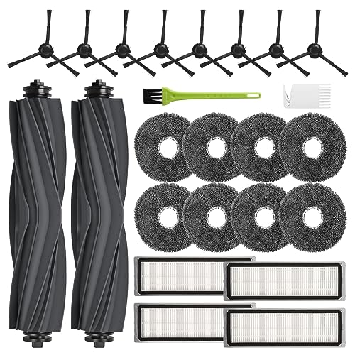Accessories for Dreame L10s Ultra/ L10 Ultra/ L10s Pro, Replacement Parts Set for Xiaomi X10 Plus Robot Vacuum Cleaner with 2 Main Brushes, 4 HEPA Filters, 8 Mop Pads, 8 Side Brushes