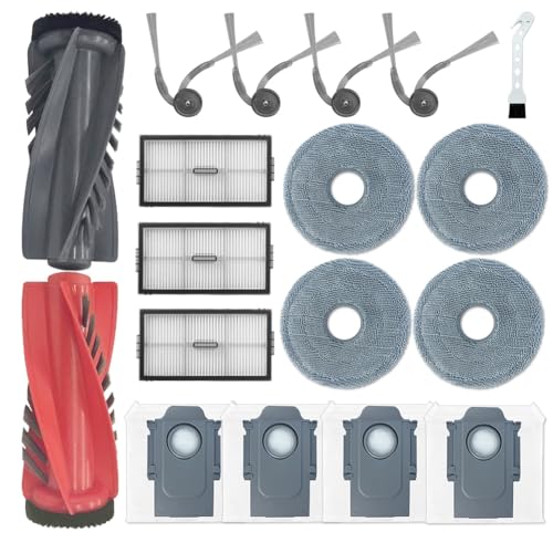 Ytaland Replacement Parts Accessories for Roborock Saros 10R Robot Vacuum Cleaner (1 Main Brush, 4 Side Brush, 3 HEPA Filters, 4 Dust Bags, 4 Mop Pads)