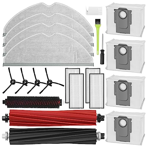 Accessories for Roborock S8 Pro Ultra, Replacement Parts for 2 Main Brushes, 4 Filters, 4 Mops, 4 Dust Bags and 4 Side Brushes
