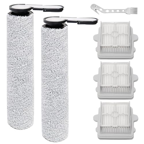 Brush Roll Accessories for Roborock F25 / F25 ACE / F25 RT / F25 LT / F25 ALT Wet and Dry Vacuum Cleaner Replacement Parts, 2 Main Brushes + 3 HEPA Filters