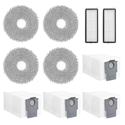 Vacuum Cleaner Accessory Kit for Roborock Qrevo S, Qrevo MaxV, Qrevo Pro, Qrevo Plus, Qrevo Curv, Set Contains 2 Filters, 4 Wipes, 4 Dust Bags