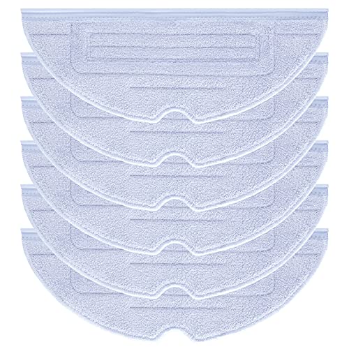 Set of 6 Wipes Accessory Set for Roborock S8 / S8+ / S7 MaxV / S7 MaxV Plus / S7 MaxV Ultra / S7 Pro Ultra / S7 / S7+ Robot Vacuum Cleaner Microfibre VibraRise Wiping Cloth Replacement Parts (Blue