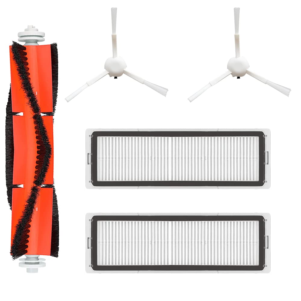 MIRTUX Pack of spare parts compatible with Xiaomi Mijia 1C STYTJ01ZHM MOP and Dreame F9. Replacement Accessory Kit for Xiaomi 1C Vacuum Cleaner Robots, Side and Center Brushes and Filters.