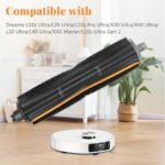 TriCut Brush Compatible with Dreame L10s Ultra/L20 Ultra/L10s Pro Ultra/X30 Ultra/X40 Ultra/L30 Ultra/L40 Ultra/X40 Master/L10s Ultra Gen 2 Vacuum Cleaner Robot, Pet Hair, Carpet and Hard Floor