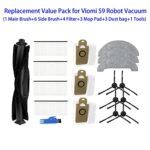 Replacement Parts Set for XiaoMi Viomi S9 / Laresar L6 Pro Robot Vacuum Cleaner Brush Wipes Filter Dust Bag Accessories (17 Pieces)