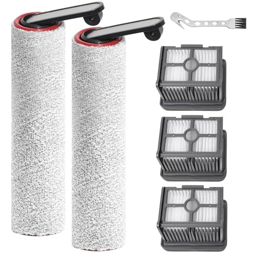 Brush Roll Replacement Parts for Dreame H12 Pro / H12 Dual Wet and Dry Vacuum Cleaner Accessories, 2 Main Brushes + 3 HEPA Filters + 1 Cleaning Brush