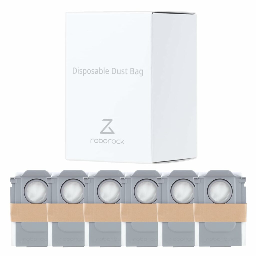Roborock Original Disposable Dust Bags for Qrevo 5AE/Q10 VF/Q10 VF+/Q7 TF/Q7 TF+/Qrevo C Pro/S8 MaxV Ultra/Qrevo S/Qrevo Curv/Saros Z70/Saros 10/Qrevo Edge 5V1, 6 Pcaks