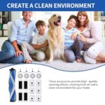 19 Piece Accessory Set for Ecovacs Deebot T30 Omni / T30 Pro Omni Robot Vacuum Cleaner, 1 Rubber Main Brush, 4 HEPA Filters, 6 Dust Bags, 4 Cloths, 4 Side Brushes, Easy to Clean and Replace