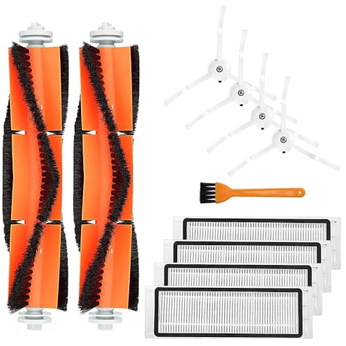 INF Replacement Parts Accessories for Xiaomi Roborocke E4, S5, S50, S51, S55, 11 Pieces, 2 x Roller Brushes, 4 x Side Brushes, 4 x Filters, 1 x Cleaning Brush