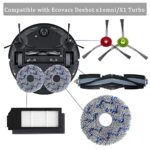 Accessories for Ecovacs DEEBOT X1 Omni / X1 e Omni, Replacement Parts for Ecovacs Deebot X1 Turbo Vacuum Cleaner, 2 Main Brushes, 4 HEPA Filters, 6 Wipes, 8 Side Brushes, 2 Cleaning Brushes