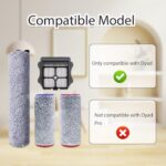 Ytaland Brush Roller Replacement Parts for Roborock Dyad Smart Wireless Wet Dry Vacuum Cleaner (3 Brush Roller + 1 HEPA Filter) (Not for model dyad pro)