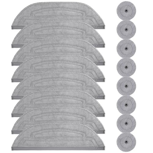 Set of 16 Wipes for Roborock S8 MaxV Ultra Robot Vacuum Cleaner, 8 Wipes and 8 Side Wipers