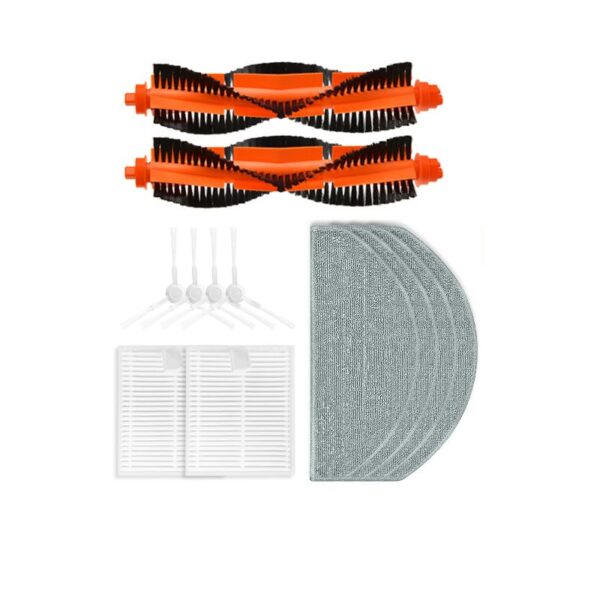 INF Replacement Parts Accessories for Xiaomi E10/B112/E12 Robot Vacuum Cleaner, Washable Accessories, 2 x Head Brushes, 4 x Side Brushes, 2 x HEPA Filters, 4 x Wipes