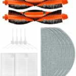 INF Replacement Parts Accessories for Xiaomi E10/B112/E12 Robot Vacuum Cleaner, Washable Accessories, 2 x Head Brushes, 4 x Side Brushes, 2 x HEPA Filters, 4 x Wipes