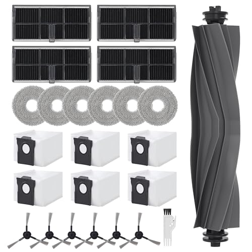 24 Piece Accessory Set for Dreame L10s Ultra Gen 2/Mova E30 Ultra/L10s Pro Ultra Heat/X30 Ultra, 1 Main Brush, 6 Dust Bags, 6 Cleaning Cloths, 6 Side Brush Heads, 4 Filters, 1 Cleaning Brush