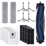 15 Piece Accessory Set for ECOVACS DEEBOT X8 Omni/X8 Pro Omni, Includes 1 Main Brush, 4 Dust Bags, 4 Filters, 4 Side Brush Heads and 2 Wheels