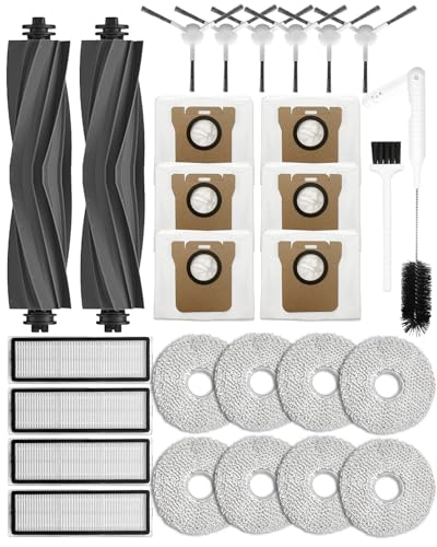Yivy Pack of 28 replacement parts for Dreame L10s Ultra/L10 Ultra/ L10s pro/L10s Pro Gen 2/L10 Prime,Xiaomi X10+/ X20+ accessories: 2 main brushes, 6 side brushes, 4 HEPA filters