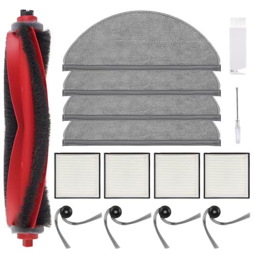 Q10X5 Accessories Replacement Compatible with Roborock Q10 X5/X5+ Robot Vacuum Cleaner, 1 Main Brush, 4 Filters, 4 Side Brushes, 4 Mop Wipes