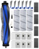 22 Piece Accessory Set for ECOVACS DEEBOT X11 PRO Omni Robot Vacuum Cleaner: 1 Main Brush, 6 Side Brush, 6 Dust Bags, 4 Filters, 3 Mop Rollers, 1 Cleaning Brush, 1 Screwdriver
