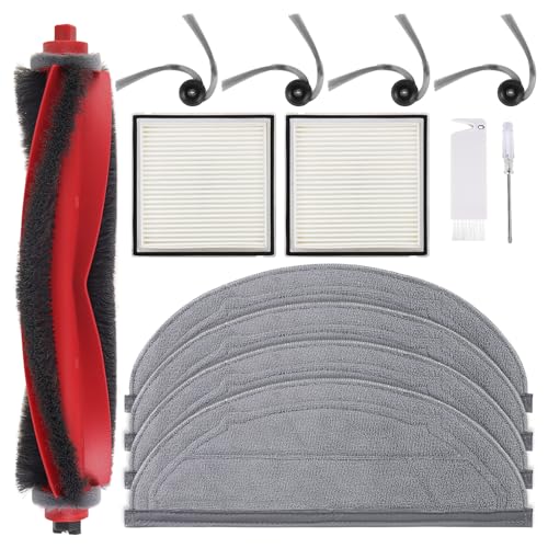 Accessory Replacement Compatible with Roborock Q10 S5/S5+ Robot Vacuum Cleaner, 1 Main Brush, 2 Filters, 4 Side Brushes, 4 Mop Wipes