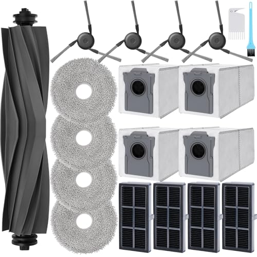 Accessory Set for Dreame X40 Ultra Complete / X40 Ultra / L40 Ultra, 1 x Roller Brush, 4 x Dust Bags, 4 x Wipes, 4 x Side Brushes, 4 x Filters