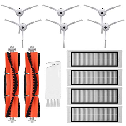 MIRTUX Replacement Kit Compatible with Xiaomi Mi Robot 1 and 2 (Not MOP) Replacement Accessories Pack for S50 S51 Robots Vacuum Cleaner with Side Brush, Central Roller, Filters and Tool