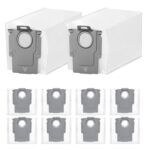 Pack of 10 Dust Bags for Roborock Q Revo/Q Revo Series/Qrevo Curv/S8 MaxV Ultra/Qrevo Pro/Qrevo Slim/Qrevo Master, 3L Capacity, Compatible Replacement Vacuum Bags for Roborock Qrevo Curve