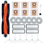Accessory Replacement Part for Dreame L20 Ultra Robot Vacuum Cleaner, 1 Main Brush, 6 Side Brushes, 6 Wipes, 4 Filters, 6 Dust Bags