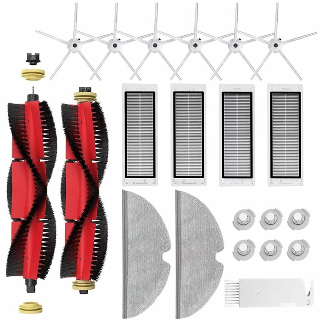 Accessories for Xiaomi Roborock Robot Vacuum Cleaner S5 Max S6 Max S6 Pure S6 MaxV S50 S51 S55 S60 S65 S5 S6, Replacement Parts Main Brush, Side Brush, HEPA Filter, Wipes, Filter Core, Cleaning Tool