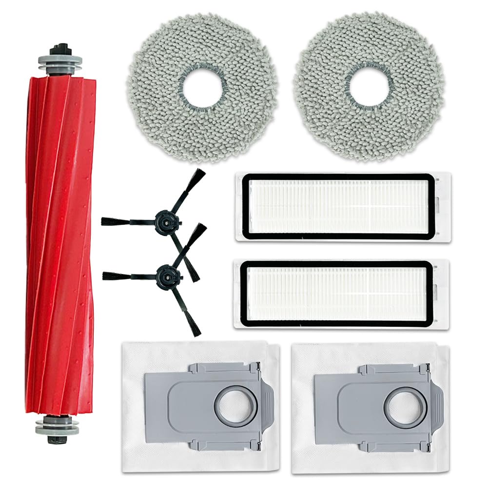 S YTALAND Replacement Parts Accessories for Roborock Q Revo Robtic Vacuum Cleaner, Include 1 Main Brush, 2 Side Brushes, 2 Filter, 2 Dust Bag, 2 Mop Pads