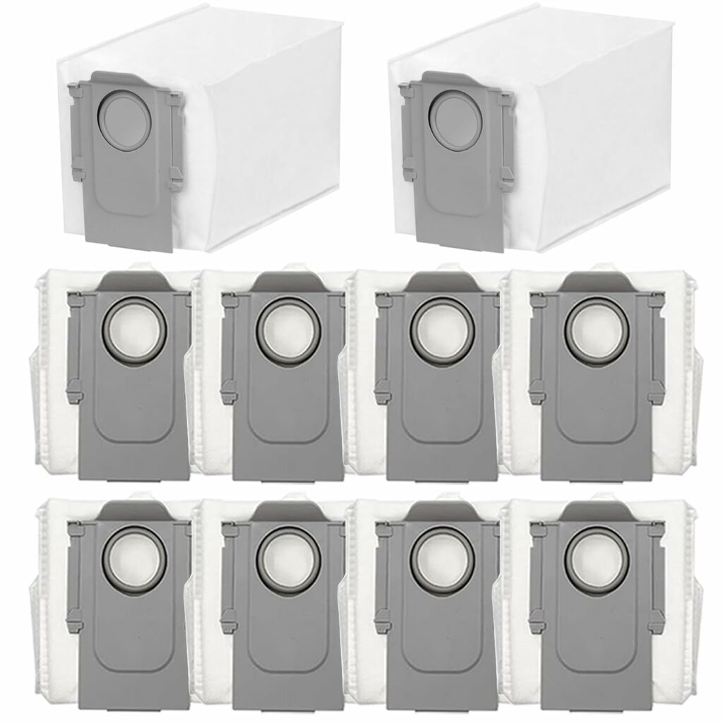 Pack of 10 Vacuum Cleaner Bags Accessories for Roborock S8 MaxV Ultra/S8 Max Ultra/Q Revo/Qrevo Pro/Qrevo S/Qrevo MaxV/Qrevo Curv/Qrevo Edge/Qrevo Slim/Qrevo Master/QV 35A/QV 35S/Saros 10R