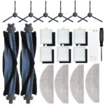 Replacement Parts Accessories for Eufy G50 Hybrid/L60 Hybrid/L60 Hybrid SES Robot Vacuum Cleaner, 2 Main Brush, 6 Side Brushes, 6 Hepa Filters, 4 Mop Pads
